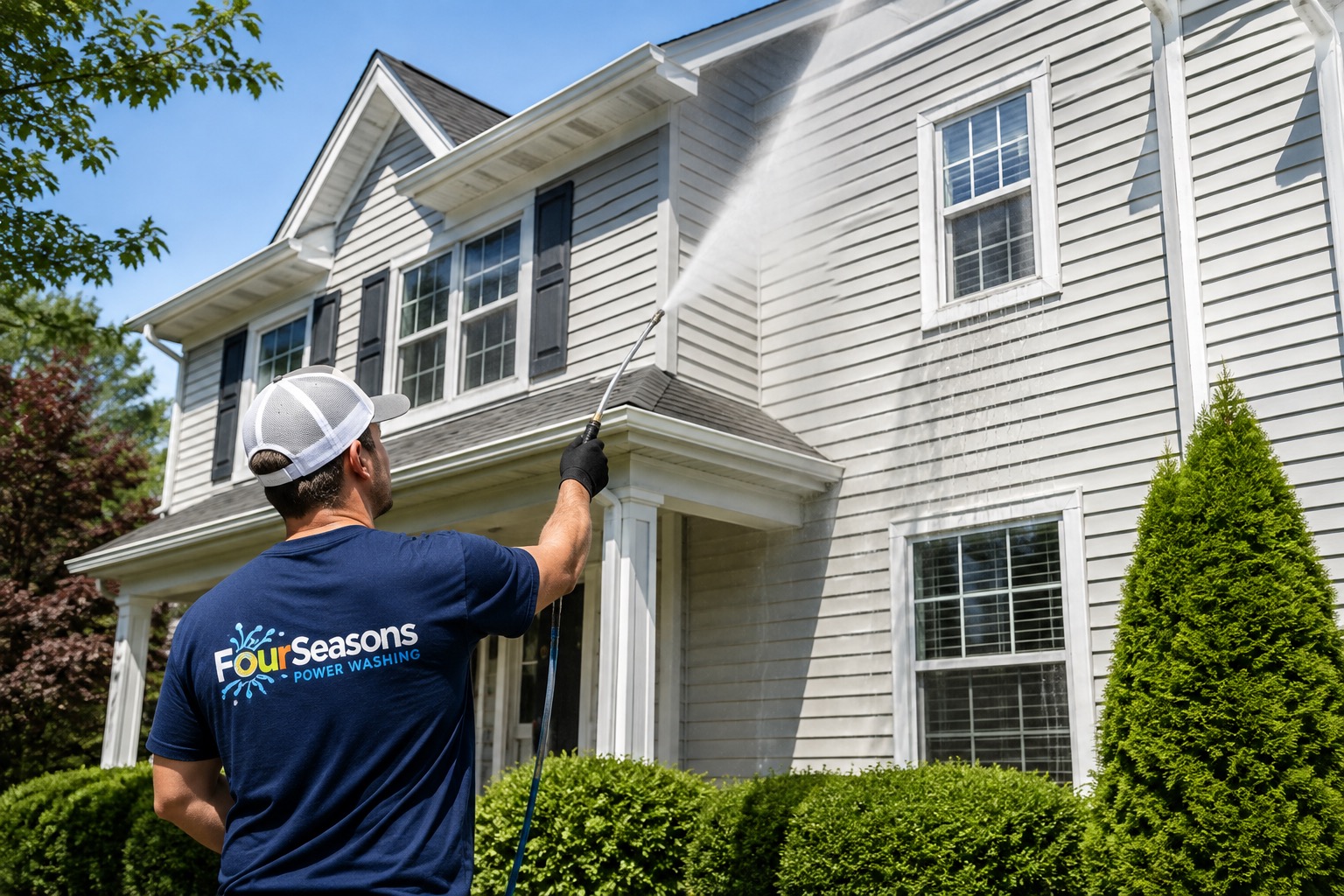 Professional house soft washing in Monmouth and Ocean County, NJ